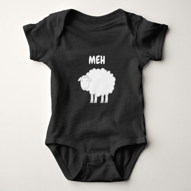 Babybodysuit med söt design med får från en bondgå tee shirt (Framsida)