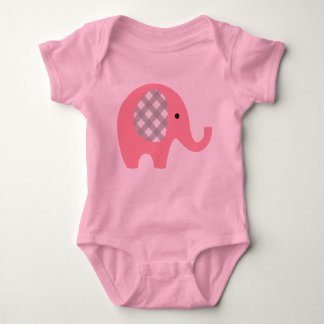 Babybodysuiten med den rosa elefanten/grå t-shirt