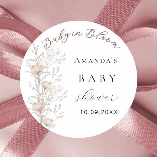 Babybojblommans blåstömgrädde runt klistermärke (Skapare uppladdad)