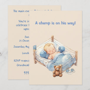 Babyboxningsmästare Digital nedladdningsinbjudan Inbjudningar