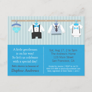 Babyboy Shower-inbjudningar för Lille Gentleman Inbjudningar