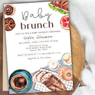 Babybrunch Bageri Bakverk Frukost Baby Shower Inbjudningar