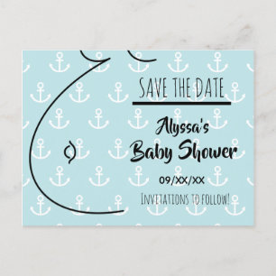 BabybulaAqua ankrar baby showerspara datera Meddelande Vykort
