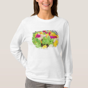 Babychickar i en skriva på en marknadsföra som t-shirt