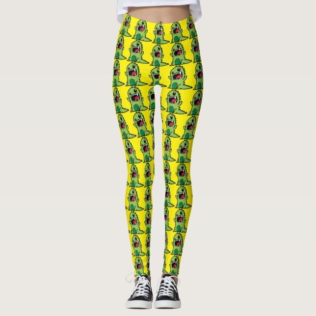 Babydinosaurtecknad Leggings (Framsida)