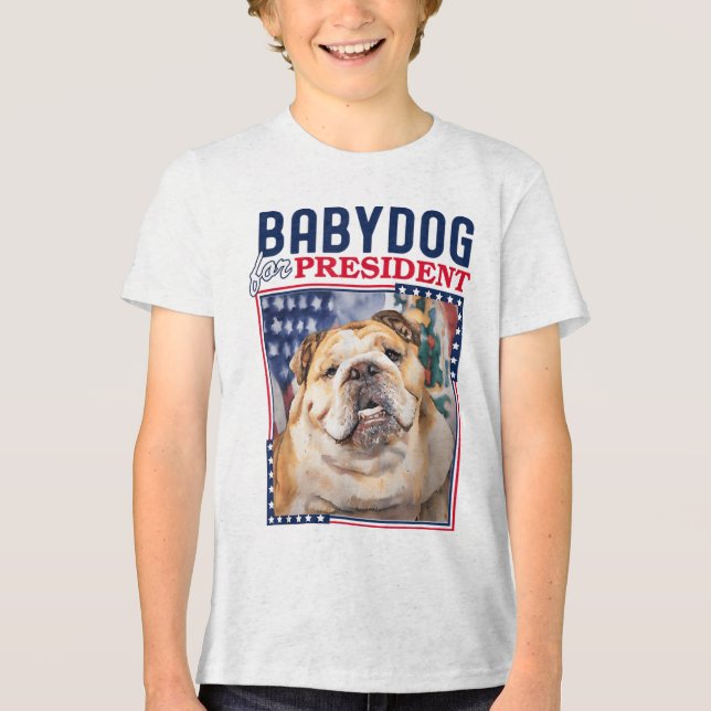 Babydog President Jim Justice Engelska T Shirt (Framsida)