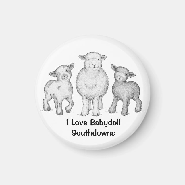 Babydoll Sheep Magnet (Framsidan)
