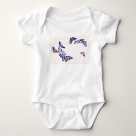 BABYDRÄKT JAPANSKA FJÄRILAR OCH EGET NAMN T SHIRT