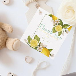 Babydusch av kalcitrusfrukter gåvor etiketter