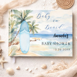 Babydusch baby ombord på surfplattan gästböcker