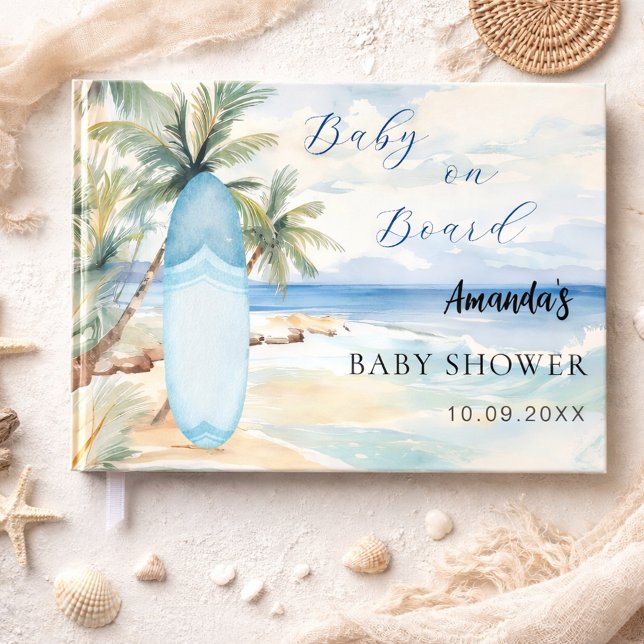 Babydusch baby ombord på surfplattan gästböcker (Skapare uppladdad)