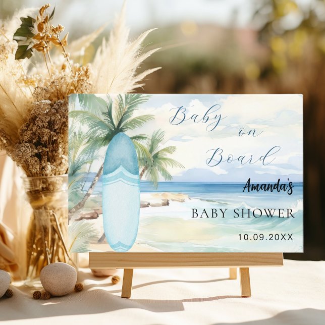 Babydusch baby ombord på surfplattan gästböcker (Skapare uppladdad)