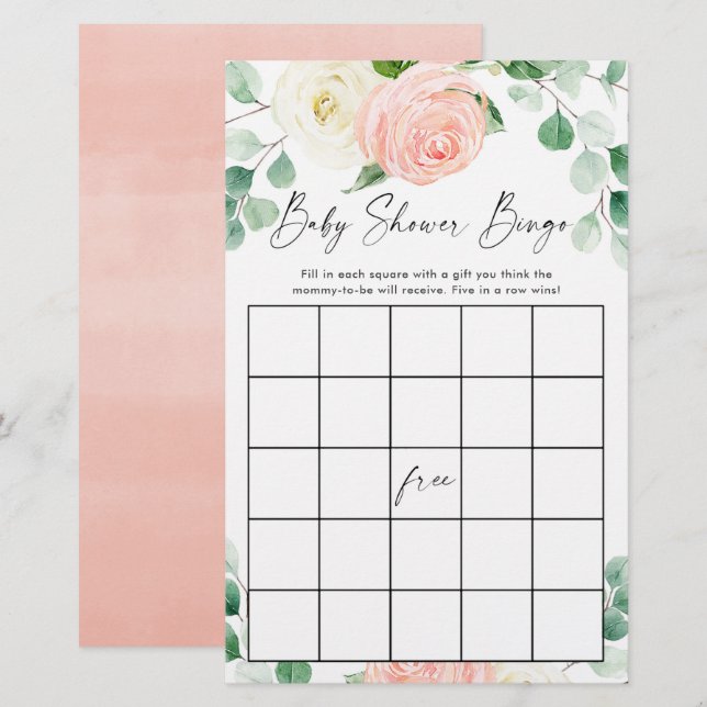 Babydusch bingo  rosa, vit grönsak (Fram/baksida)