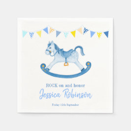 Babydusch blå sten-rockar som hedrar namn pappersservett