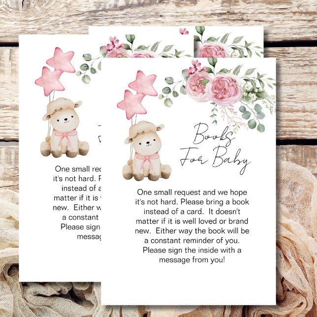 Babydusch bok sött, lilla lamm rosa ros tilläggskort (Skapare uppladdad)