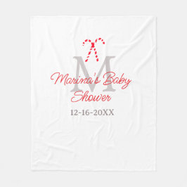 Babydusch candy cane jul-helgdag monogram fleecefilt