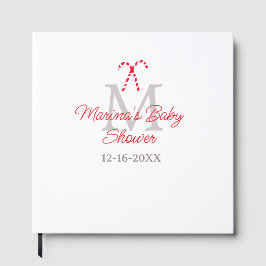 Babydusch candy cane jul-helgdag monogram gästböcker