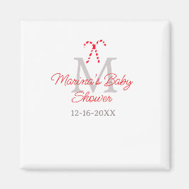 Babydusch candy cane jul-helgdag monogram magnet