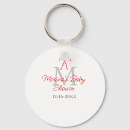 Babydusch candy cane jul-helgdag monogram nyckelring