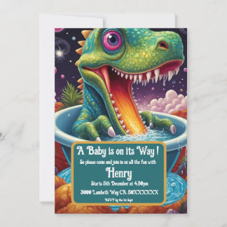 Babydusch Dino-Mite party design Inbjudningar