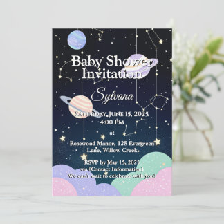 Babydusch för Adventurous Space Exploration Inbjudningar