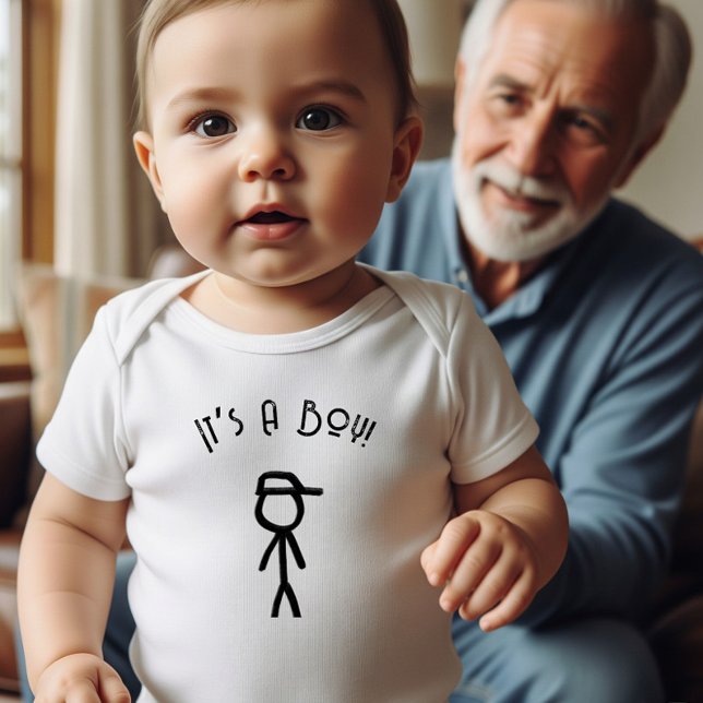 Babydusch för en pojke, stick figur för en pojke t shirt (Skapare uppladdad)