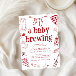 babydusch för kaffepaket hand plockade inbjudningar