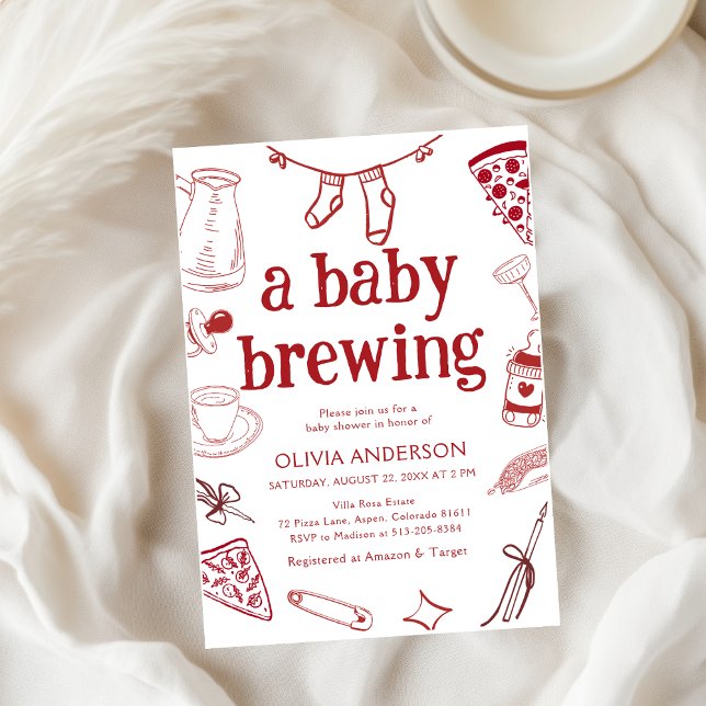 babydusch för kaffepaket hand plockade inbjudningar (Skapare uppladdad)