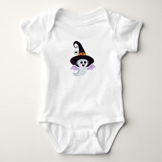 Babydusch för Little Boo Halloween Bodywear T Shirt (Framsida)