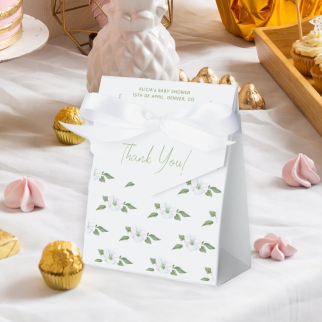 Babydusch för ljusblå blommigt presentaskar (Skapare uppladdad)