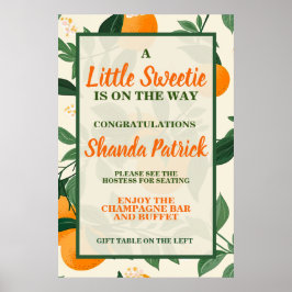 Babydusch för Orange av ljus Poster