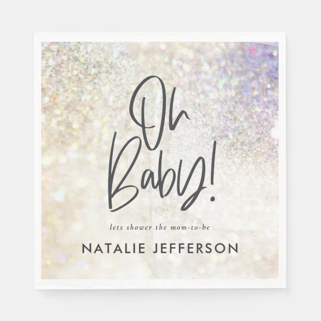 Babydusch gnistra glitter diamant party dekanor pappersservett (Framsidan)