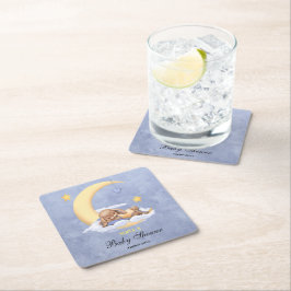 Babydusch papper underlägg med en söt bunny. kvadrat