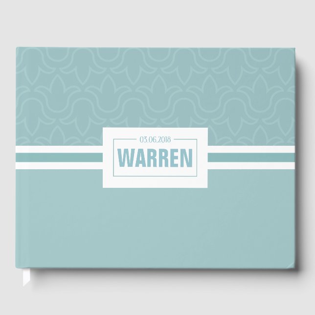 Babydusch, pojke-blått enkelt gästböcker (Framsida)