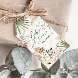 Babydusch tack för din moderna pampasgräs presentetikett