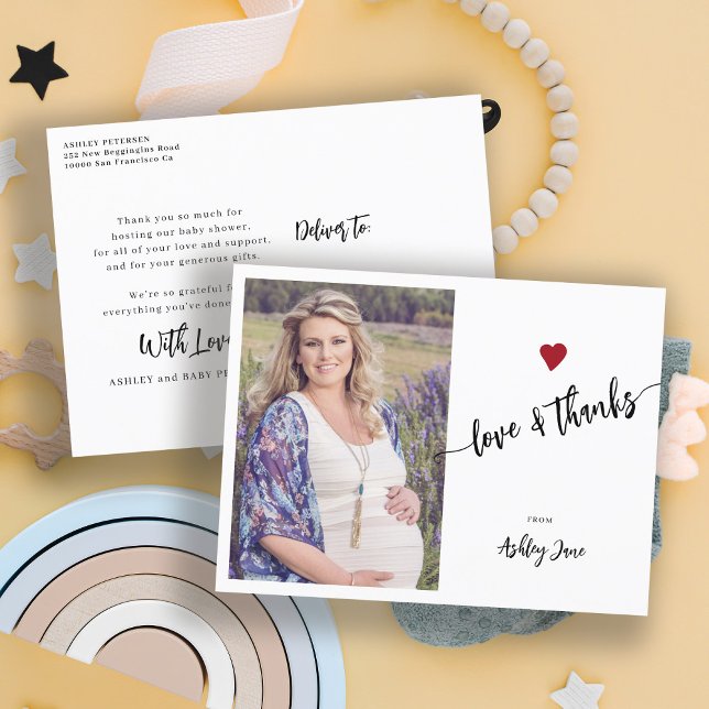 Babydusch tack för fotovykortet vykort (Skapare uppladdad)