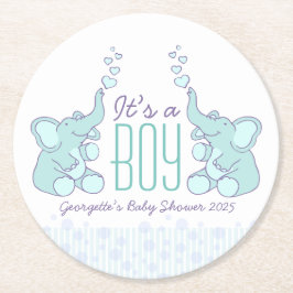 Babydusch två elefanter det är en pojke underlägg