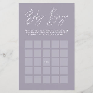 Babyduschbingo modern lilak lila girig