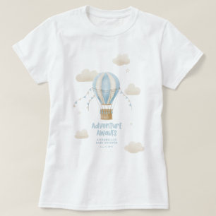 Babyduschblått luftballong äventyr väntar t shirt