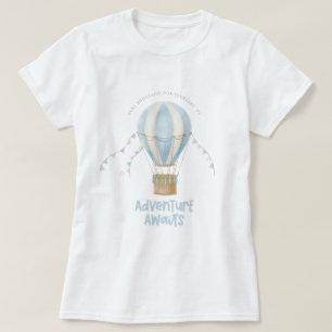 Babyduschblått luftballong äventyr väntar t shirt