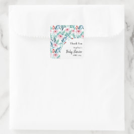 Babyduschdekal med söt design. fyrkantigt klistermärke