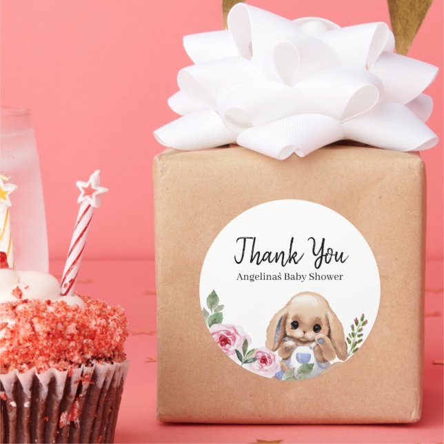 Babyduschdekal med söt design. runt klistermärke (Part)