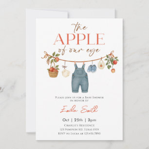 Babyduschen för höstapple Clothesline Inbjudningar