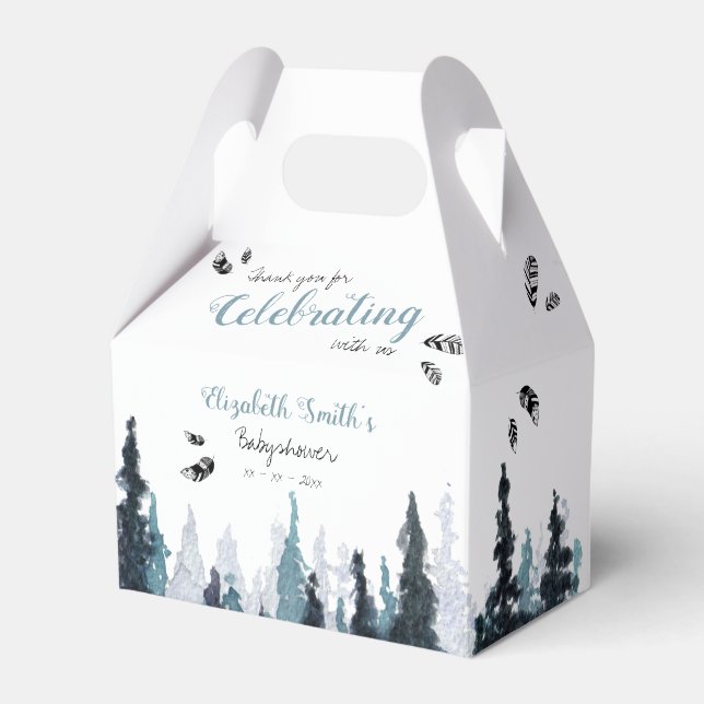 babyduschen pojke Rustic äventyr Presentaskar (Framsidan Sidan)