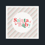 Babyduschen Santa Baby christmas Pappersservett<br><div class="desc">Teckensnittet Santa Baby-jultoman,  den så kallade babyduschen papprare party tallrikar.</div>