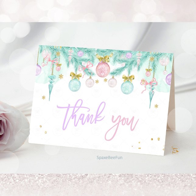 Babyduschen Santa Baby Tack Kort (Santa Baby Baby Shower, thank you card,baby shower invitation, enclosure card, holiday baby shower, )