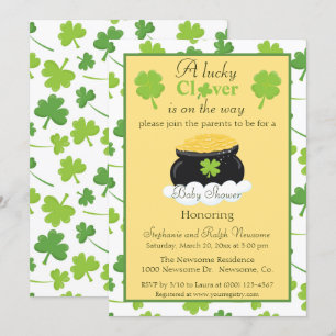 Babyduschens könsneutrala St. Patrick's Day Inbjudningar