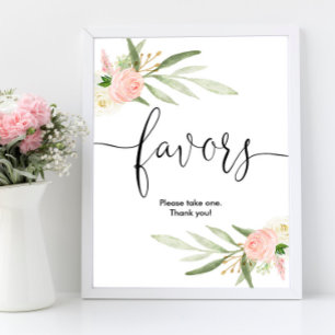 Babyduschfavärden skriver under rosa Grey guld ele Poster