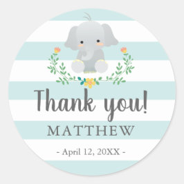 Babyduschfavärdetikett för pojke runt klistermärke