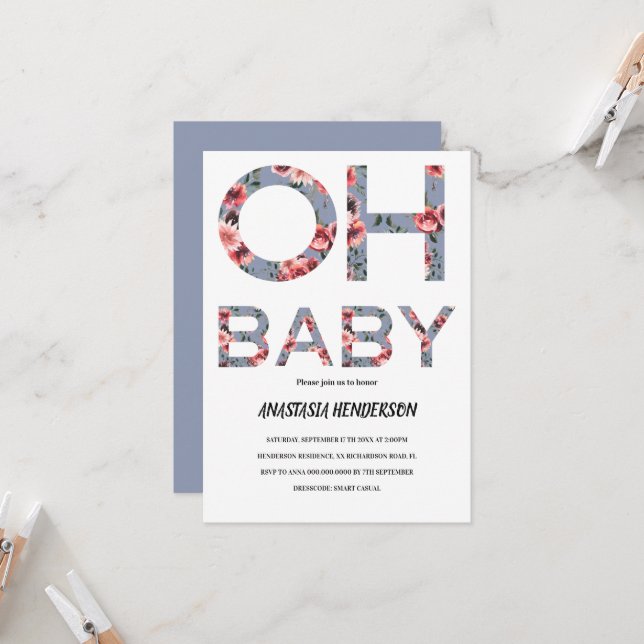 Babyduschinbjudan. Inbjudningar (Fram/Back In Situ)